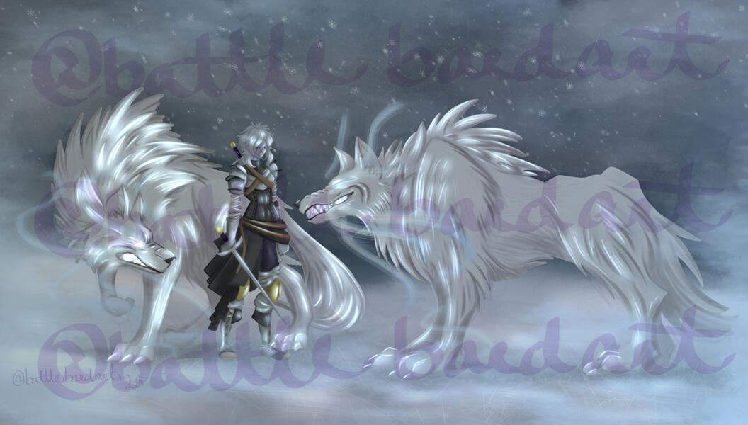 Tried a more painterly style for my DnD character in a tense moment. SShe is currently being played in a Rime of the Frostmaiden game!